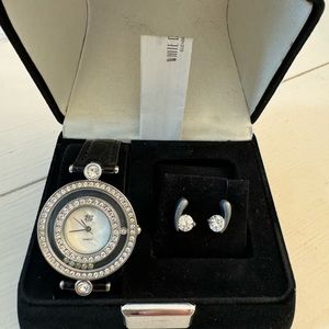 Elizabeth Taylor White Diamonds Edition Watch and Earrings set!